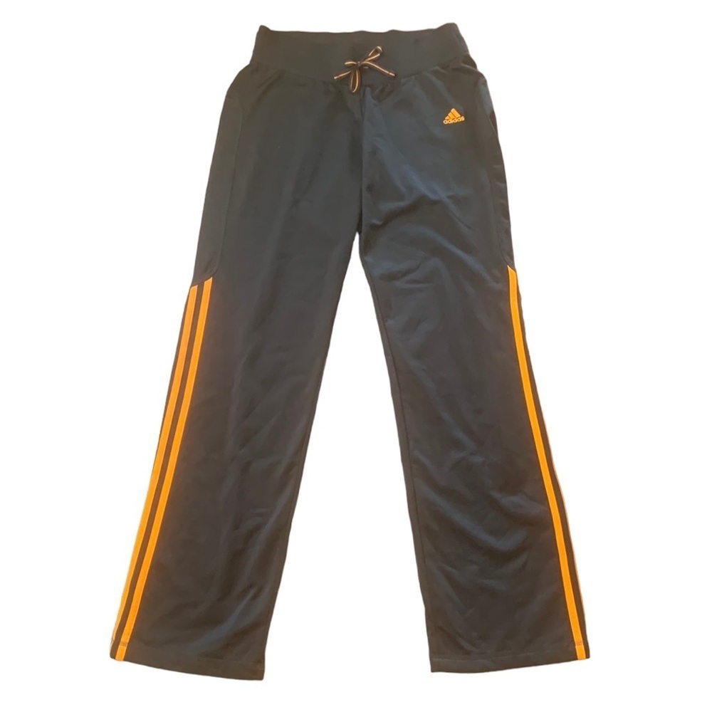 adidas Black Track Pants with Orange Stripes